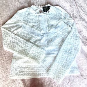 Anthropologie white lace shirt